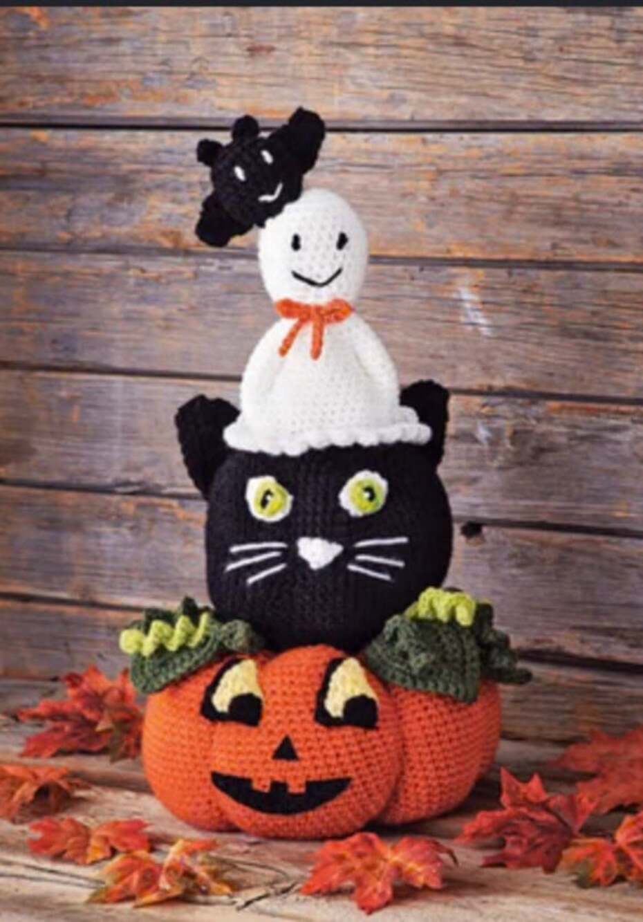 Mary Maxim Halloween Scream Team Crochet Kit Pumpkin Cat Ghost Bat Amigurumi